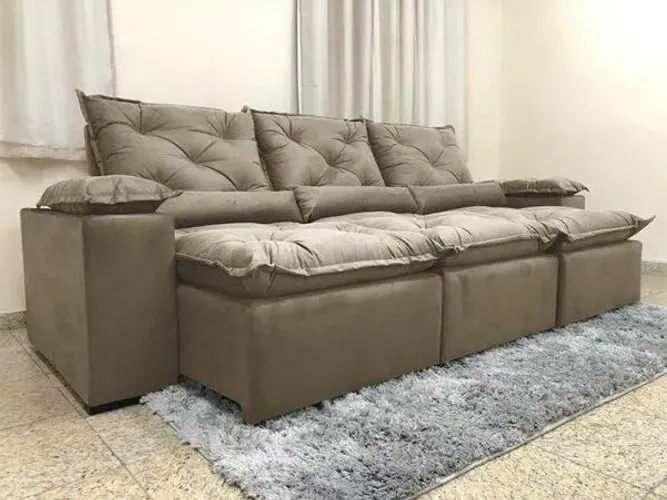 Sofá Retrátil e Reclinável 2,70 - Receba Hoje