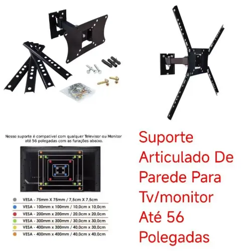 Suporte Articulado de Parede para TV/Monitor
