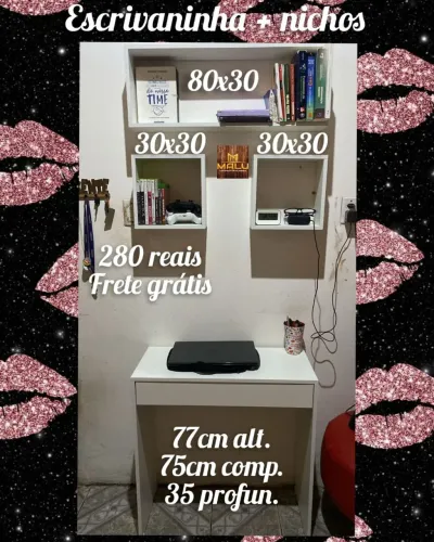 Escrivaninha + nichos 