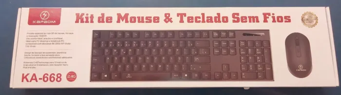 KIT DE MOUSE E TECLADO SEM FIOS KAPBOM NOVO LACRADO FRETE GRÁTIS PARA MACEIÓ