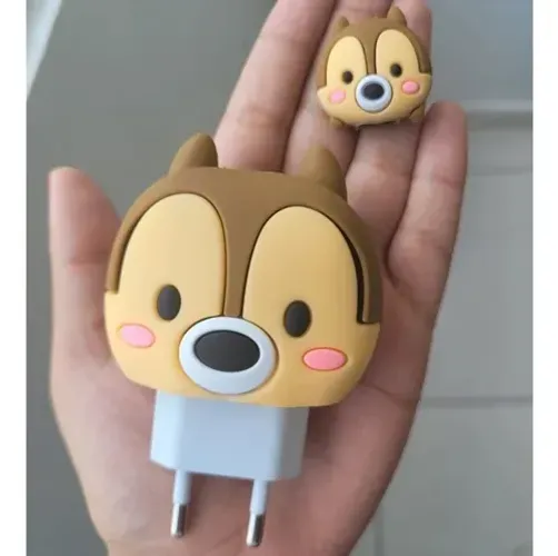 Carregador de Celular Chip e Dale - Fofo e Divertido!