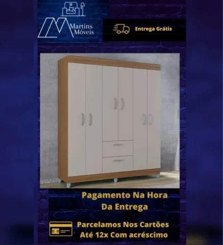 GRANDE PROMOÇÃO*GUARDA ROUPA 6 PORTAS NOVO ENTREGA GRÁTIS ACEITA CARTÃO