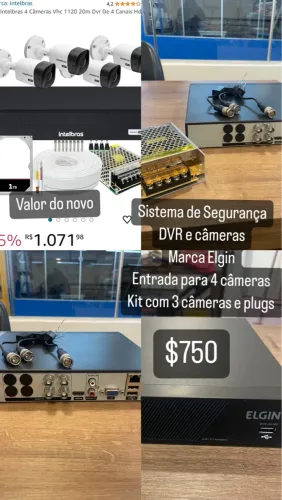 Kit segurança DVR Elgin e cameras 