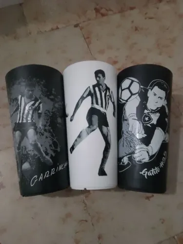 Copos Botafogo Gatito Garrincha Nilton Santos Eco + Brindes