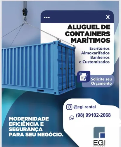Aluguel de Container (Escritório, Almoxarifado e Banheiro)