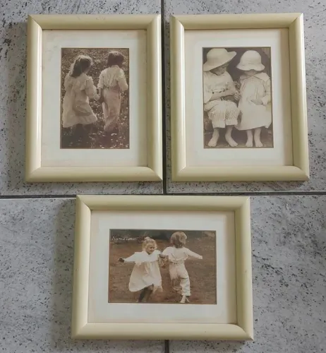 Lote com 03 Quadros vintage fotografia decoração enfeite