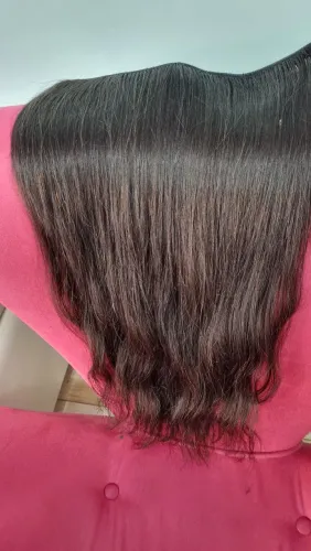 Cabelo humano virgem, liso e adulado  tela 55cm 100g 