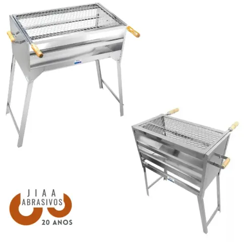 CHURRASQUEIRA AÇO INOX 70X40X90