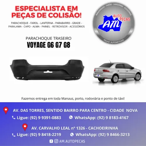 parachoque traseiro voyage g6 g7 g8