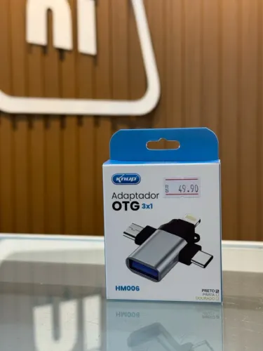 Adaptador OTG 3 em 1 Knup Iphone Tipo C V8