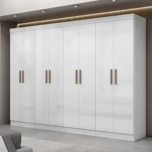 Guarda Roupa Casal 100% MDF 8 Portas 4 Gavetas Paris Novo 