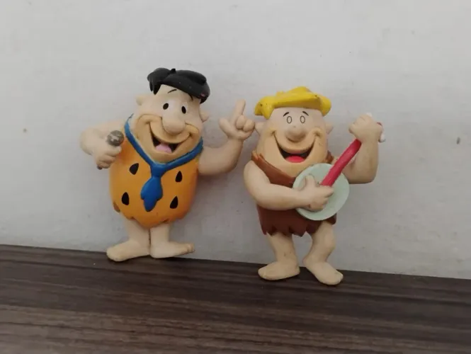 Lote Miniaturas- Bonecos Fred E Barney Os Flintstones Hanna Barbera Vintage