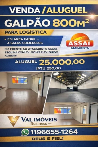 Galpão/ARMAZÉM 800m² à venda Av Goias em frente ao ASSAÍ - São Caetano do Sul, SP