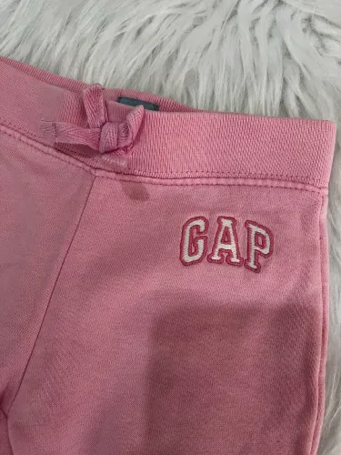 Calça Moletom BabyGap Rosa Logo GAP - 6 a 12 Meses