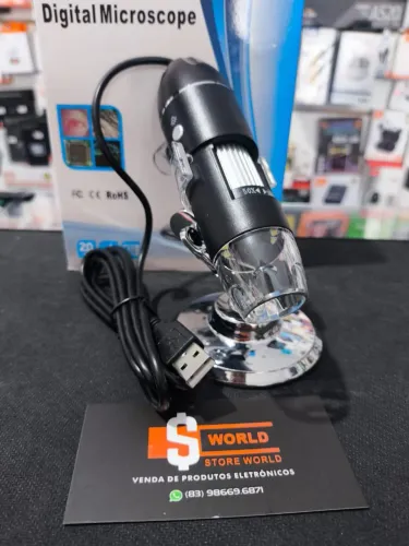 Microscópio Digital 1.600X USB - produto novo. Loja Store world 