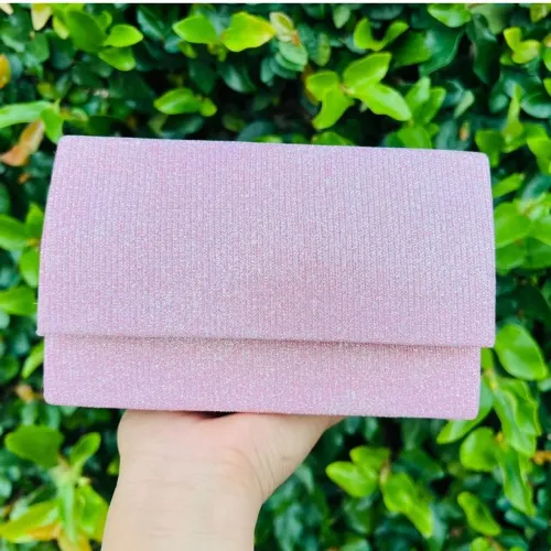 Bolsa Rosa Tiracolo Glitter 