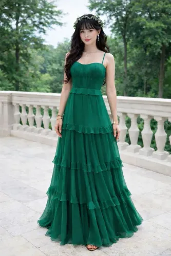 Vestido verde esmeralda