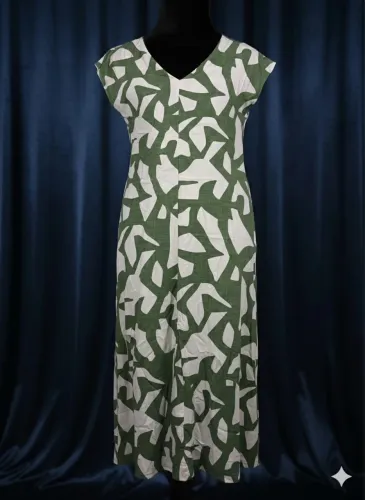 Vestido Longo Verde Estampado G5