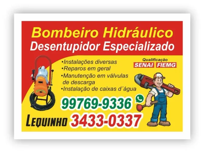 BOMBEIRO HIDRÁULICO E DESENTUPIDORA ESPECIALIZADA