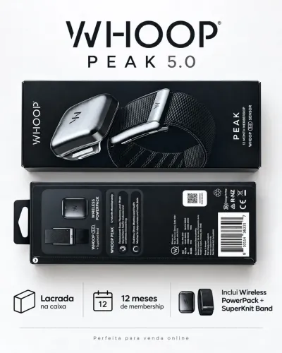 WHOOP Peak 5.0 - Nova, Lacrada - 12 Meses de Assinatura