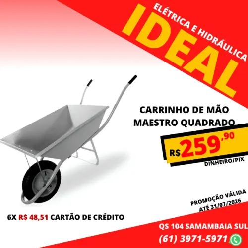 Carrinho Mão Maestro quadrado