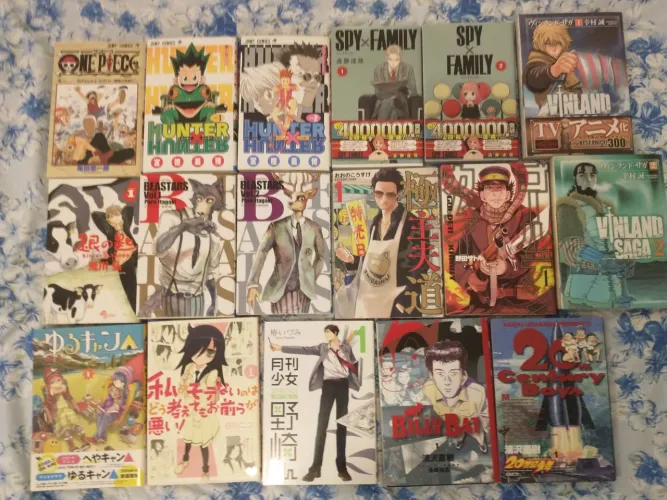 Mangás em japonês (One Piece, Hunter x Hunter, Spy x Family, Vinland Saga e outros)