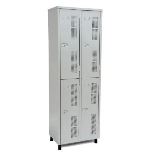 Armário De Aço Roupeiro Academia 04 Portas Grandes Locker Cinza
