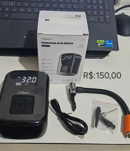 Compressor de Ar Recarregável. PSI/BAR. Para Carro, Moto, Bicicleta  e Bolas