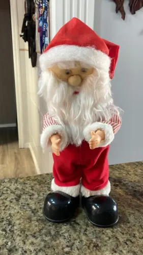 Boneco papai noel musical decorativo vintage