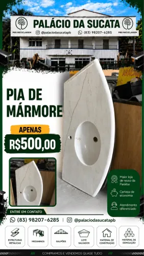 Pia De Mármore Com Design Diferenciado - Perfeito Estado