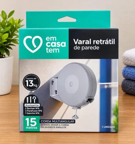 VARAL RETRÁTIL DE PAREDE - ENTREGAMOS