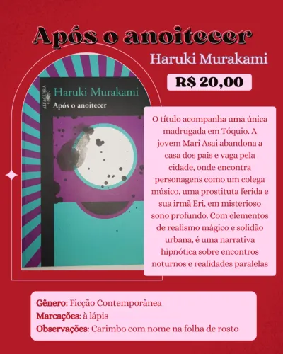 livro após o anoitecer haruki murakami