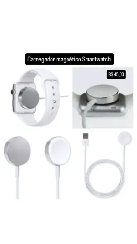 Cabo carregador magnético Smartwatch 
