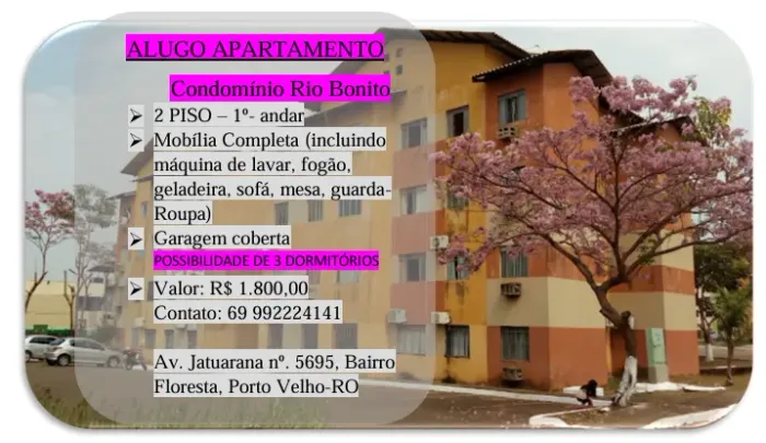 APARTAMENTO RIO BONITO DISPONÍVEL - ALUGUEL