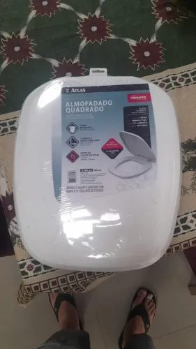 Assento Sanitário Quadrado Almofadado Branco - Atlas Primafer - Novo