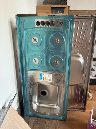 Bancada inox pia e cooktop ghelplus NOVA