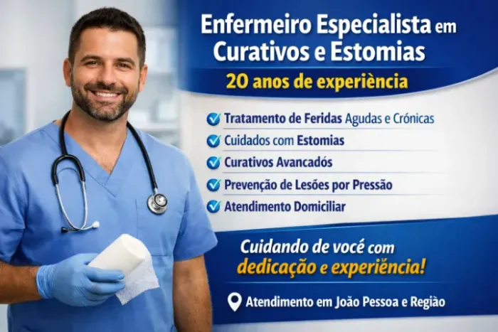 ? Enfermeiro Especialista em Curativos - 20 anos de experiência