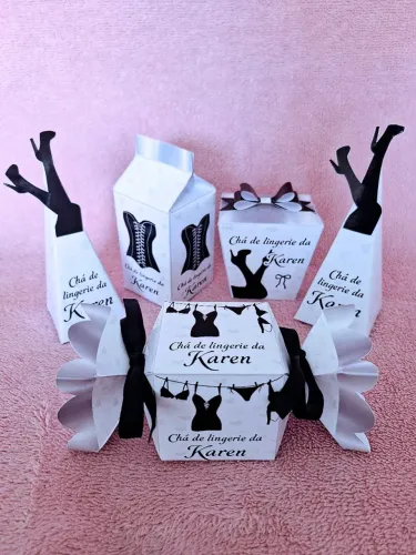 Chá de lingerie - Caixinhas personalizadas lembrancinha 