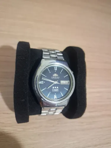 Orient Crystal Automático Azul Texturizado Anos 70 e 80 Revisado e Original