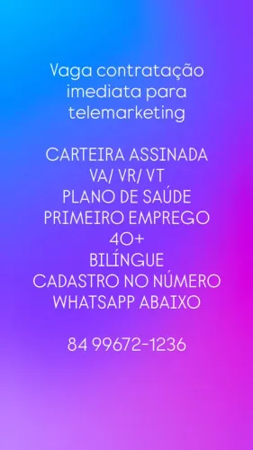 Vaga TELEMARKETING