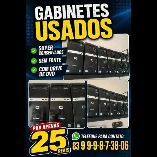 Gabinetes usados super conservados sem fonte com gravador de dvd