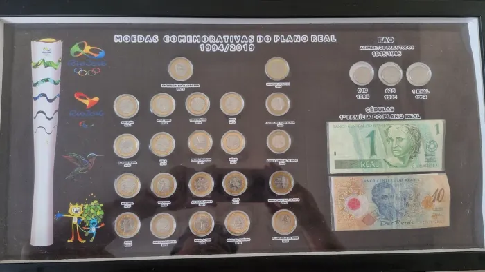 Quadro de coleção de moedas