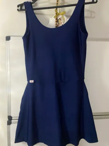Macacão vestido academia fitness Azul escuro veste até 42