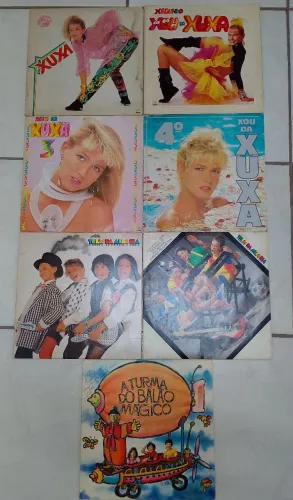 Lote 7 Lps Disco de Vinil Infantil Clássico Anos 80 Xuxa - Balão Mágico - Trem Da Alegria 