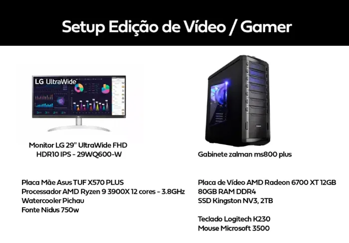 PC para edição de vídeo / Gamer