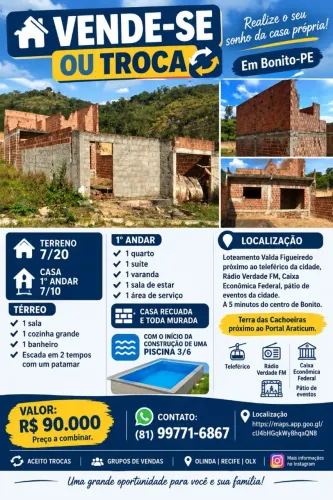 Vendo ou troco em casa ou apartamento em recife ou Olinda 