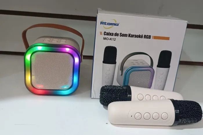 Caixinha de som com Karaokê 