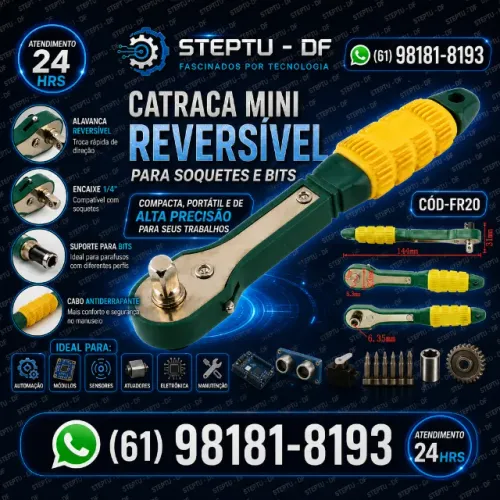 Catraca Para Soquete e Bits  Reversível  Arduino Automação Robotica COD-FR20 