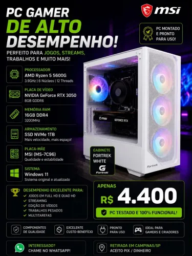 Pc gamer alto desempenho