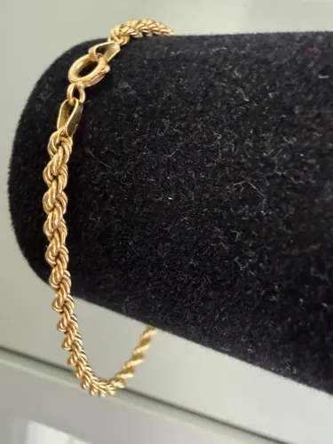 Pulseira Cabo de Aço de ouro 3.38g 18k procedência garantia eterna